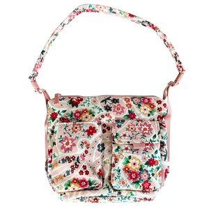 Vera Bradley | Women’s Pink/White/Red Floral Single Adjustable Strap Tote Bag OS